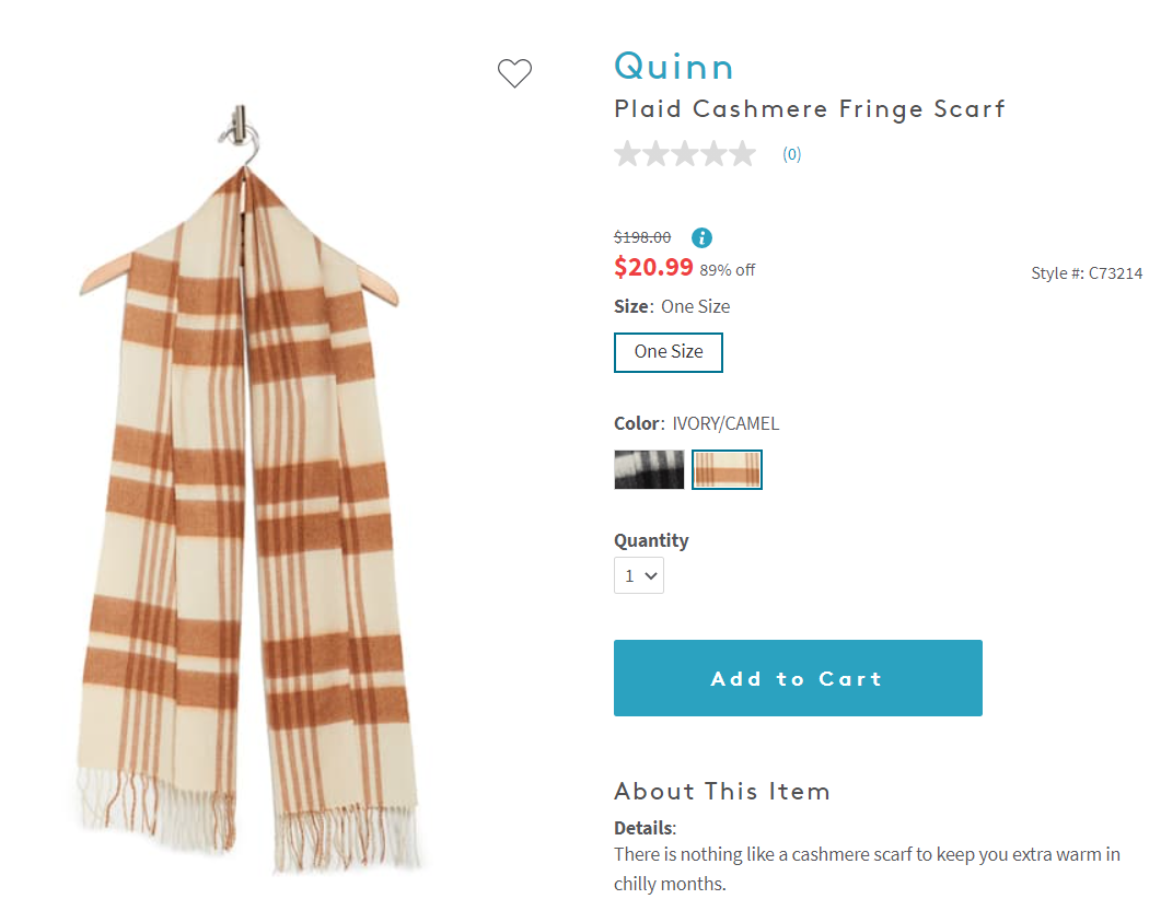 Quinn羊绒围巾