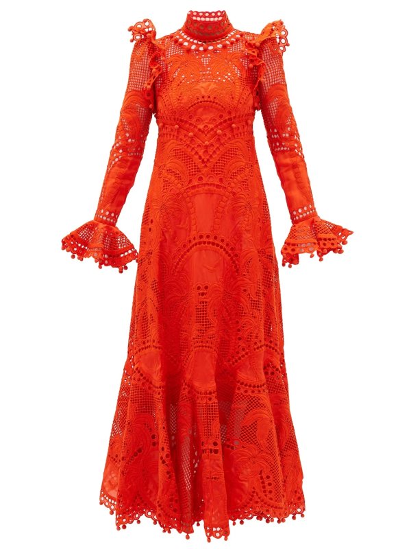Brightside Palm openwork-lace silk-organza dress | Zimmermann | MATCHESFASHION US