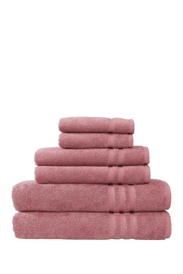 Denzi 6-Piece Towel Set - Tea Rose