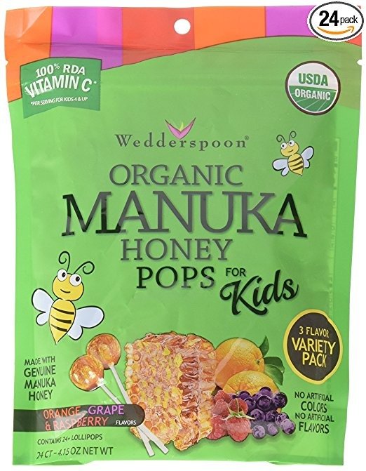 Organic Manuka Honey Pops for Kids, Variety Pack, 24 count, 4.15 Ounce