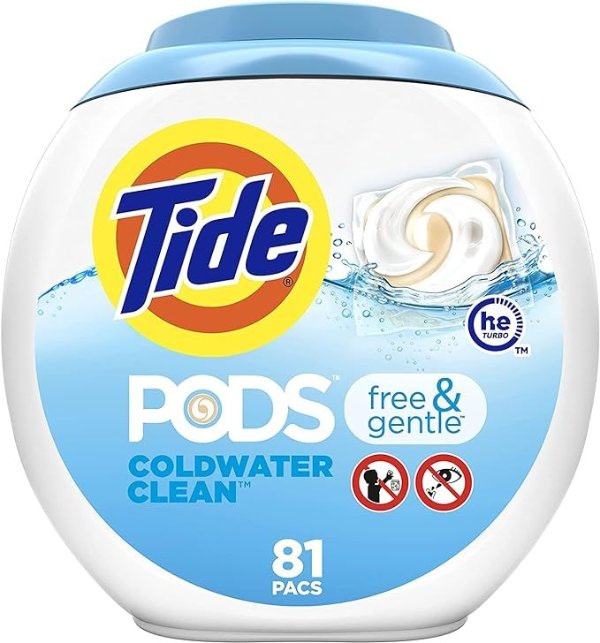 PODS Free & Gentle HE Turbo Laundry Detergent Pacs 81-load Tub