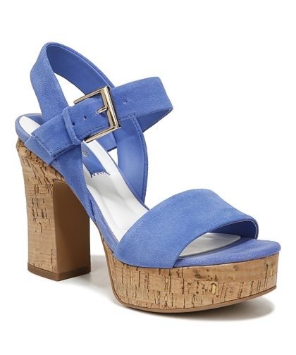 Blue Scarlett Cork Leather Platform Sandal - Women