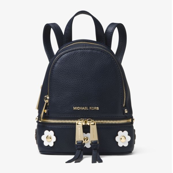 Rhea Mini Floral Applique Leather Backpack