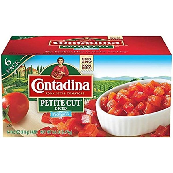 Petite Cut Canned Diced Roma Style Tomatoes, 14.5 Oz (Pack of 6)