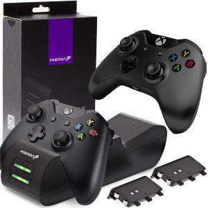 Fosmon Xbox Controller Charger + 2 x 1000mAh Battery