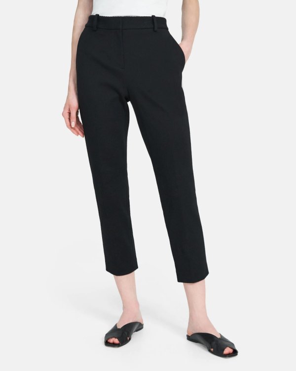 Slim Cropped Pant in Summer Knit Twill