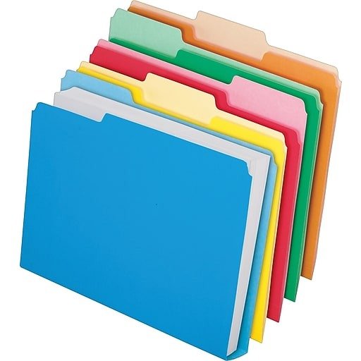 Double Stuff 3-Tab File Folder, Letter Size, Multicolor, 50/Box (ESS54460)