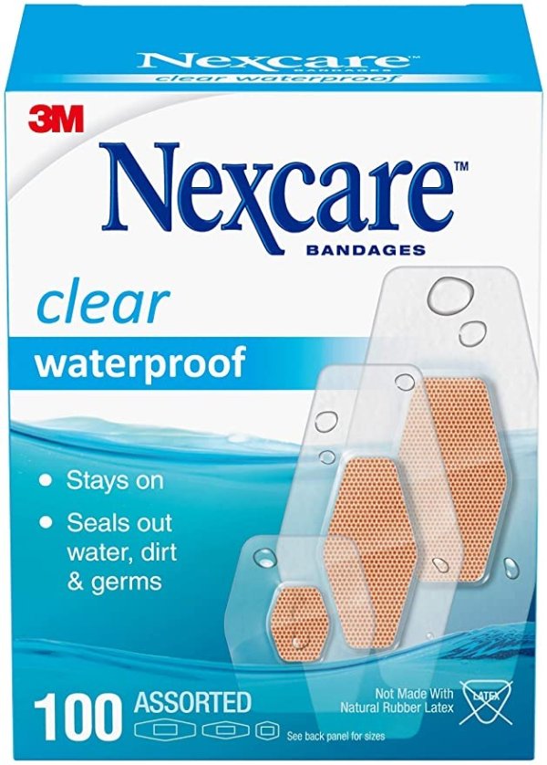 Nexcare 透明防水创可贴100张
