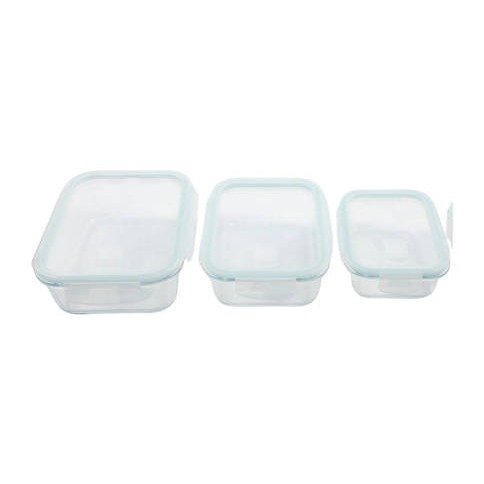 Rectangle Storage Containers with Snap Lids - Set of 3