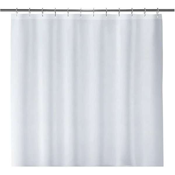 Fabric Bathroom Shower Curtain, 72" W x 72" H White Heavy Duty Waterproof Shower Curtain Liner