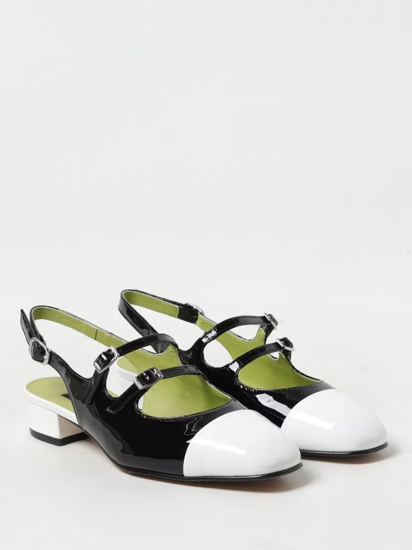 ParisMary Jane slingbacks Abricot in patent leather