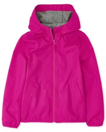 Girls Uniform Long Sleeve Windbreaker Jacket | The Children's Place - AURORA PINK