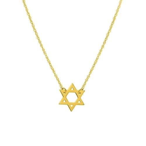 14kt Yellow Gold Star of David Charm NecklaceSKU: MF036452_Y14kt Yellow Gold