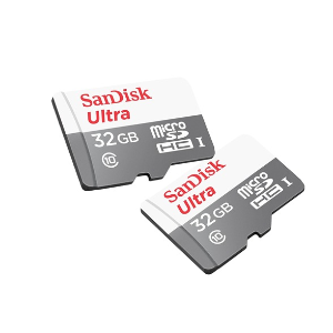 SanDisk Ultra 32GB microSDHC UHS-I C10 Card with Adapter 2-Pack