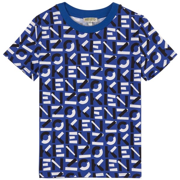 Kids Blue Logo Print T-Shirt | AlexandAlexa