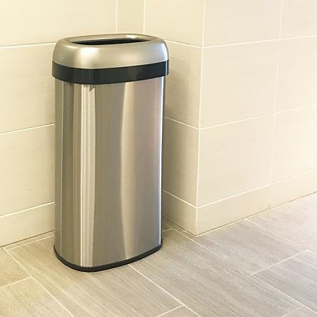Dual-Deodorizer Oval Open Top Trash Can, Stainless Steel (16 gal.,12" opening) - Sam's Club