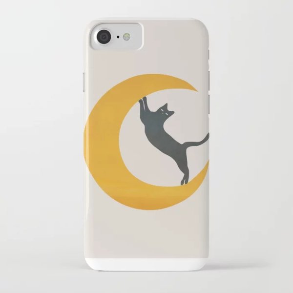 Moon and Cat iPhone Case by cityart7