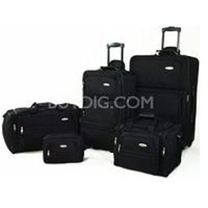 Samsonite Luggage 5 Piece Travel Set (Black/Red) 