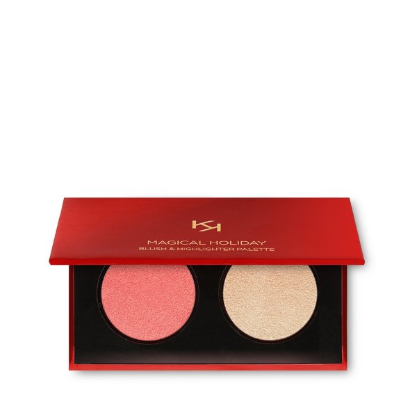 Duo blush and highlighter palette with velvety texture - MAGICAL HOLIDAY BLUSH & HIGHLIGHTER PALETTE - KIKO MILANO