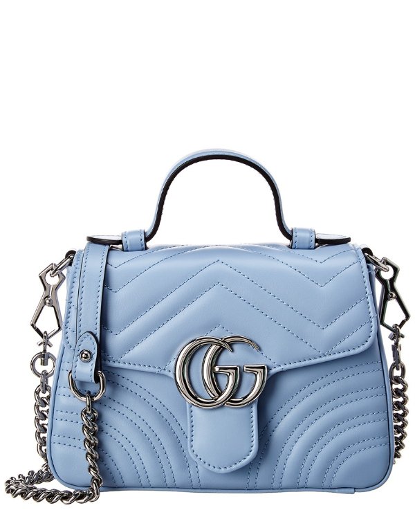 GG Marmont Mini Top Handle Matelasse Leather Shoulder Bag
