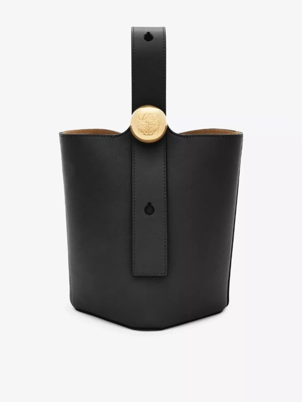 Pebble mini leather bucket bag