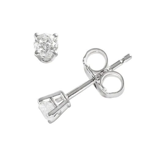 14k White Gold 1/5-ct. T.W. Round-Cut Diamond Solitaire Earrings