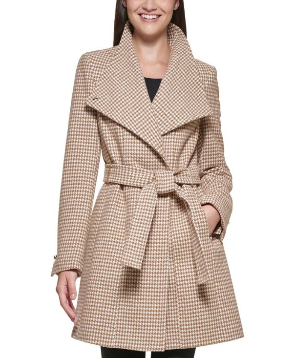 Asymmetrical Belted Wrap Coat, Created for Macy's