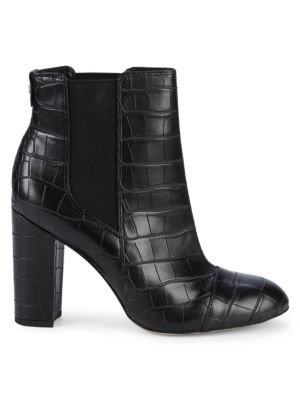 Case Croc-Embossed Leather Booties