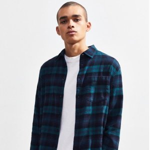 Plaid Flannel Buton-Down Shirt @ Urban Outfitters