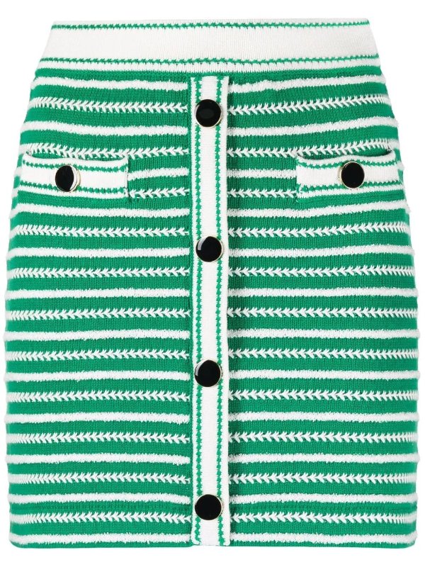 striped knitted miniskirt