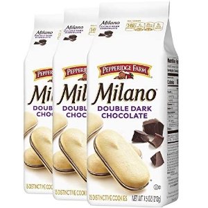 Pepperidge Farm Milano Cookies, Double Dark Chocolate, 3 Bags, 7.5 oz. Each