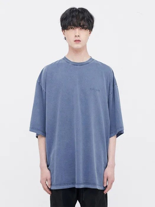 Over-sized T-shirts Washed Blue
