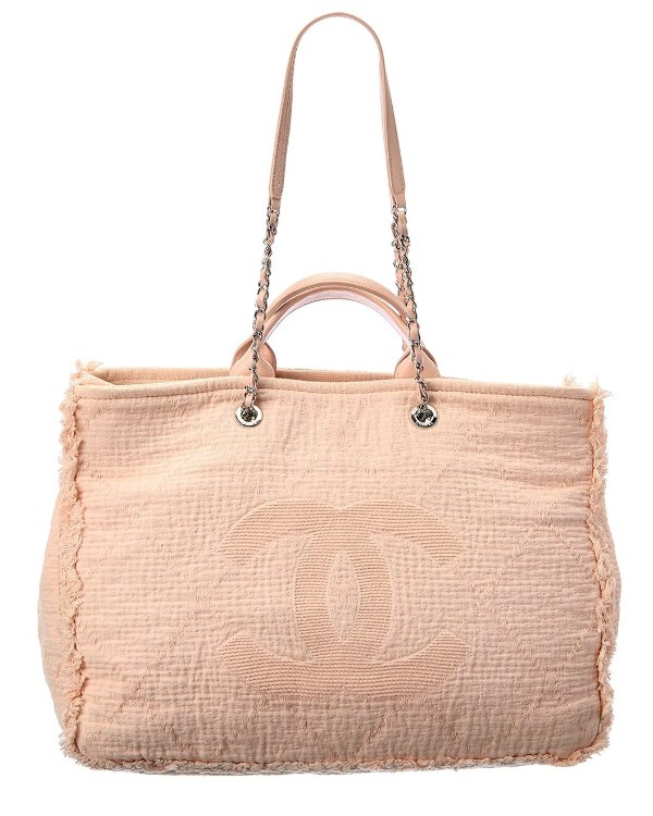 Pink Canvas Double Face Deauville Tote (Authentic Pre-Owned)