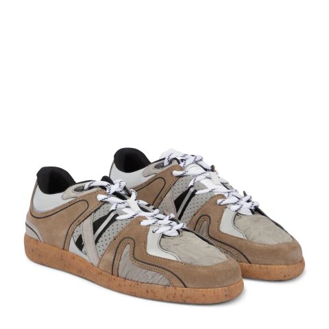 Suede-trimmed sneakers