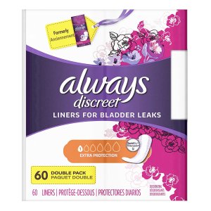 Always Xtra Protection 3-in-1 Daily Liners Extra Long Unscented, 60 Count