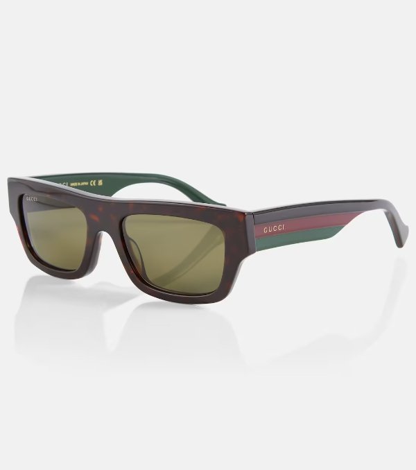 Web Stripe rectangular sunglasses