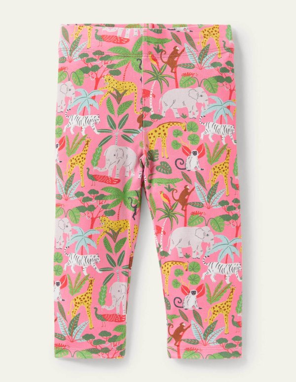 Fun Cropped Leggings - Pink Lemonade Jungle | Boden US