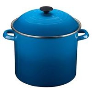 Le Creuset Enameled Steel Stock Pot with Lid in Blue