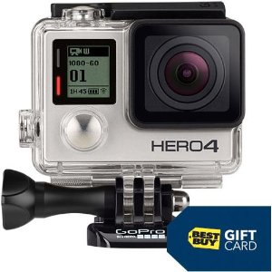 Gopro HERO4银色12 MP运动摄影机 + $50 Best Buy 礼卡