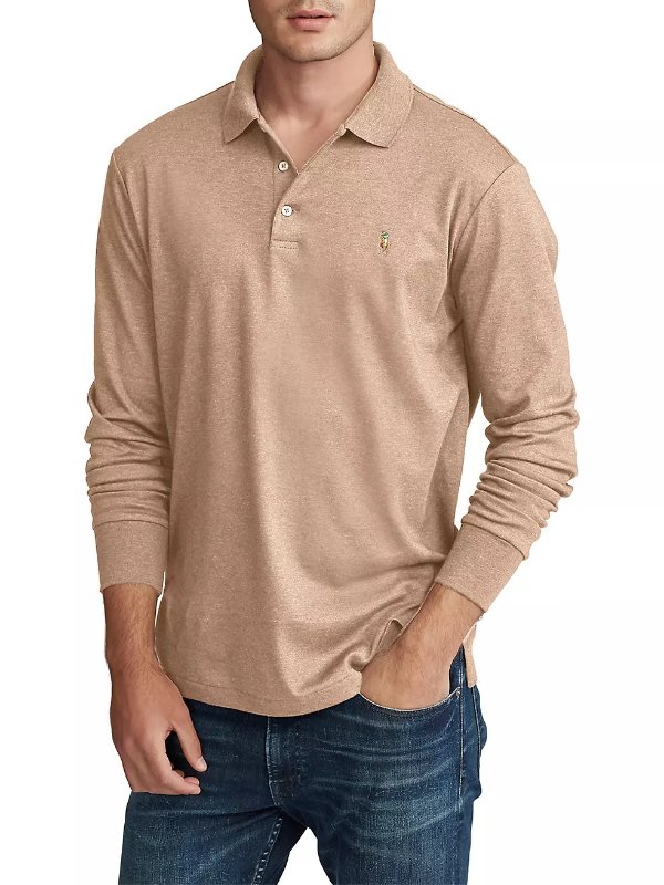 Knit Long-Sleeve Polo Shirt