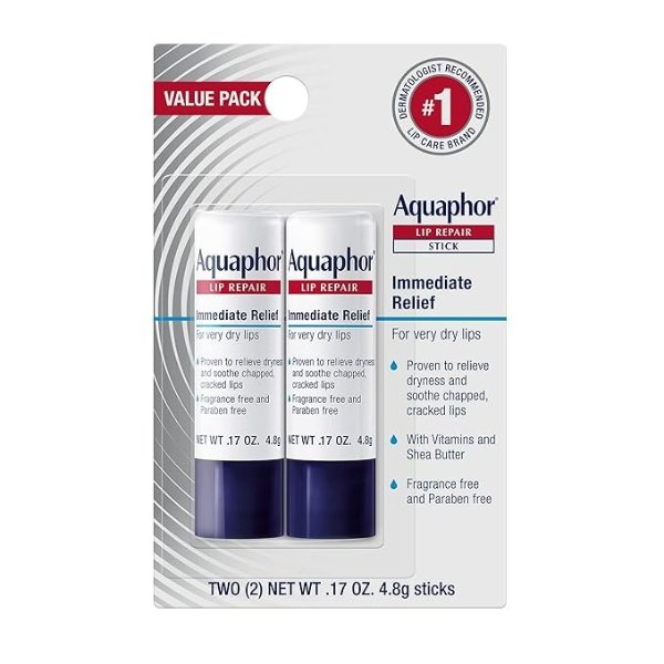 Lip Repair Stick - Soothes Dry Chapped Lips - Two(2) .17 Oz. Sticks