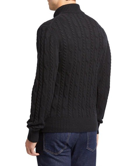 Men's Cable-Knit Turtleneck Sweater
