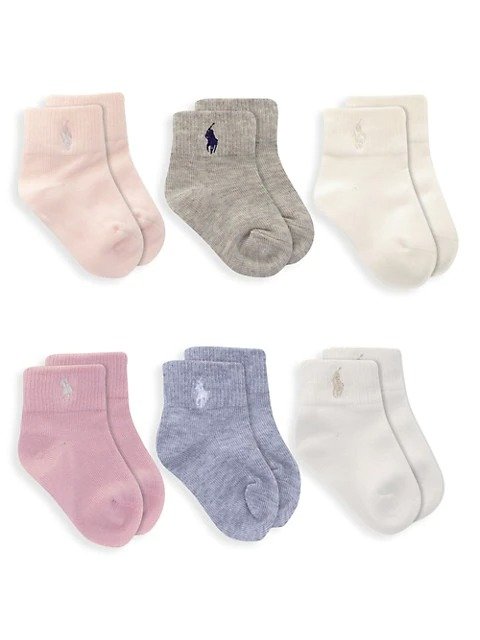 Baby's 6-Pack Organic Essentials Quarter Socks