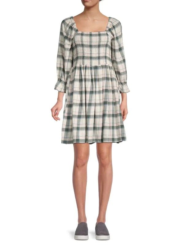 Lucie​​​ Smocked Checked Dress