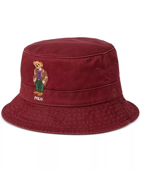 Men's Cotton Polo Bear Twill Bucket Hat