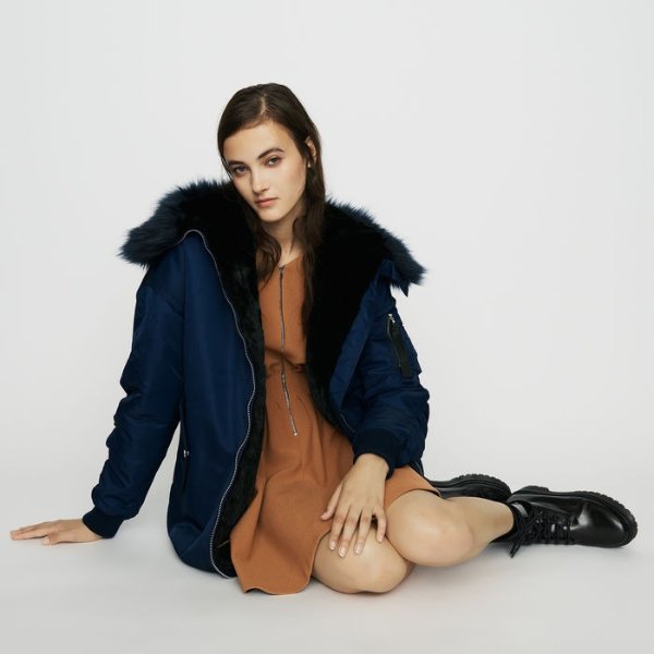 GOVEMBER Long parka-style with hood with faux fur