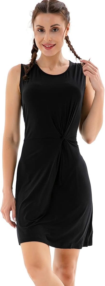 Sleeveless Summer Dresses for Women Short Black Dress for Spring Cute Soft Comfortable Outfit Dress