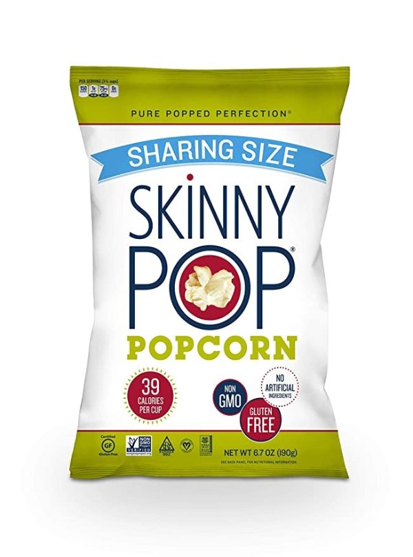 Original Popcorn, Sharing Size Popcorn Bags, Vegan, Gluten-free, Non-GMO, Healthy Snack, 6.7oz Party Sized Bags (Pack of 6)
