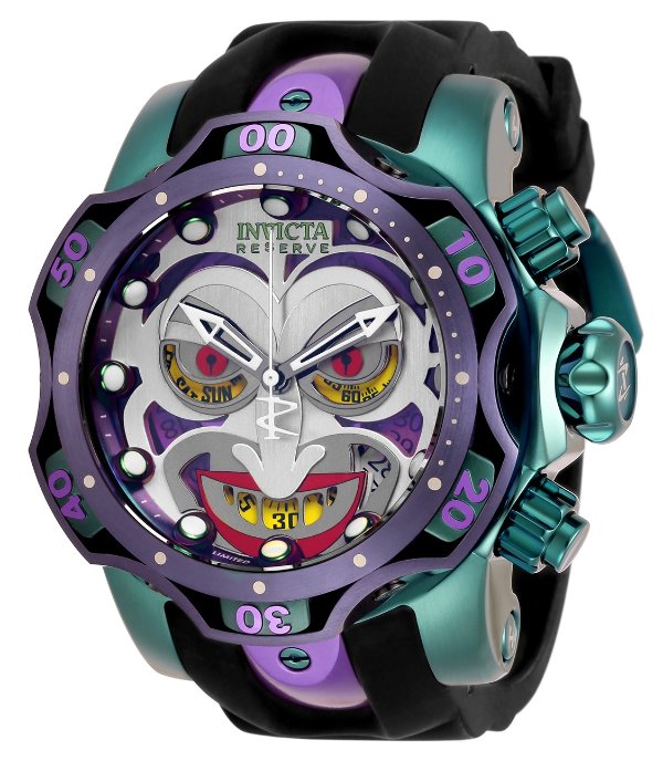 DC Comics Joker Men's Watch - 52.5mm, Black, Purple, Green (26950)