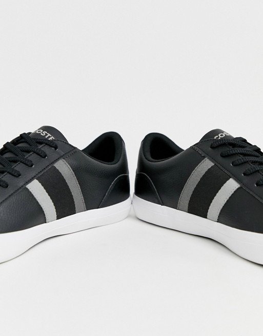 Lerond sneakers with side stripe in black leather | ASOS
